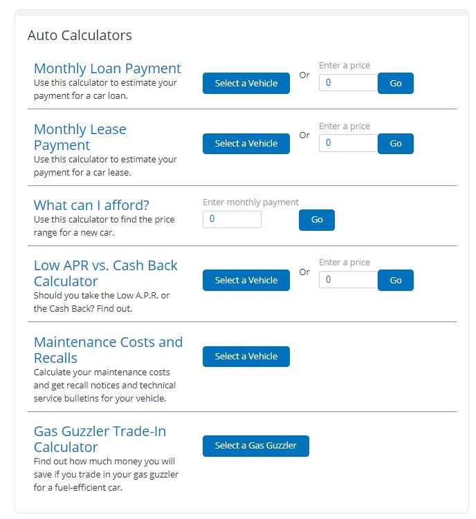 Edmunds Auto Calculator Screenshot.JPG Columbia College Alumni